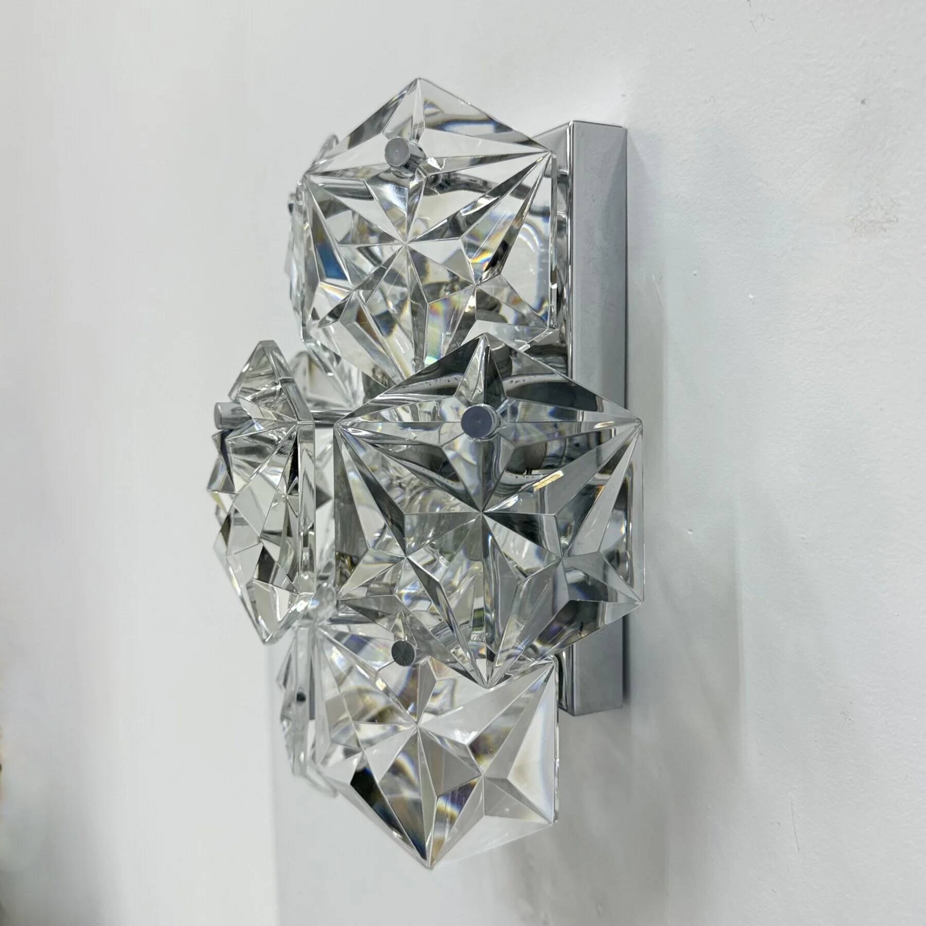 Mid-century crystal sconce by Kinkeldey, Germany, 1970s