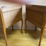 Pair of Louis XV style bedside tables in cherry wood
