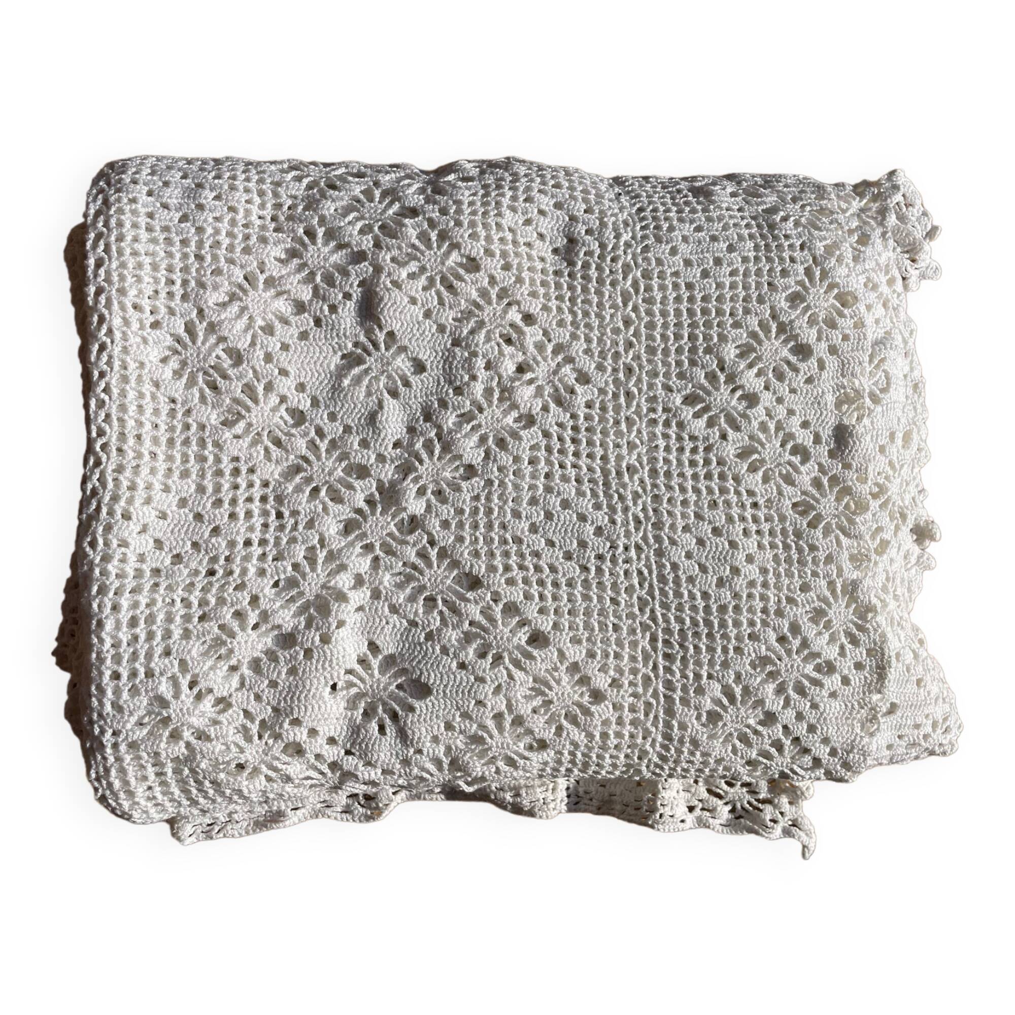 Couvre-lit vintage fait main au crochet