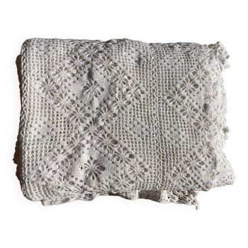Old handmade crochet bed cover