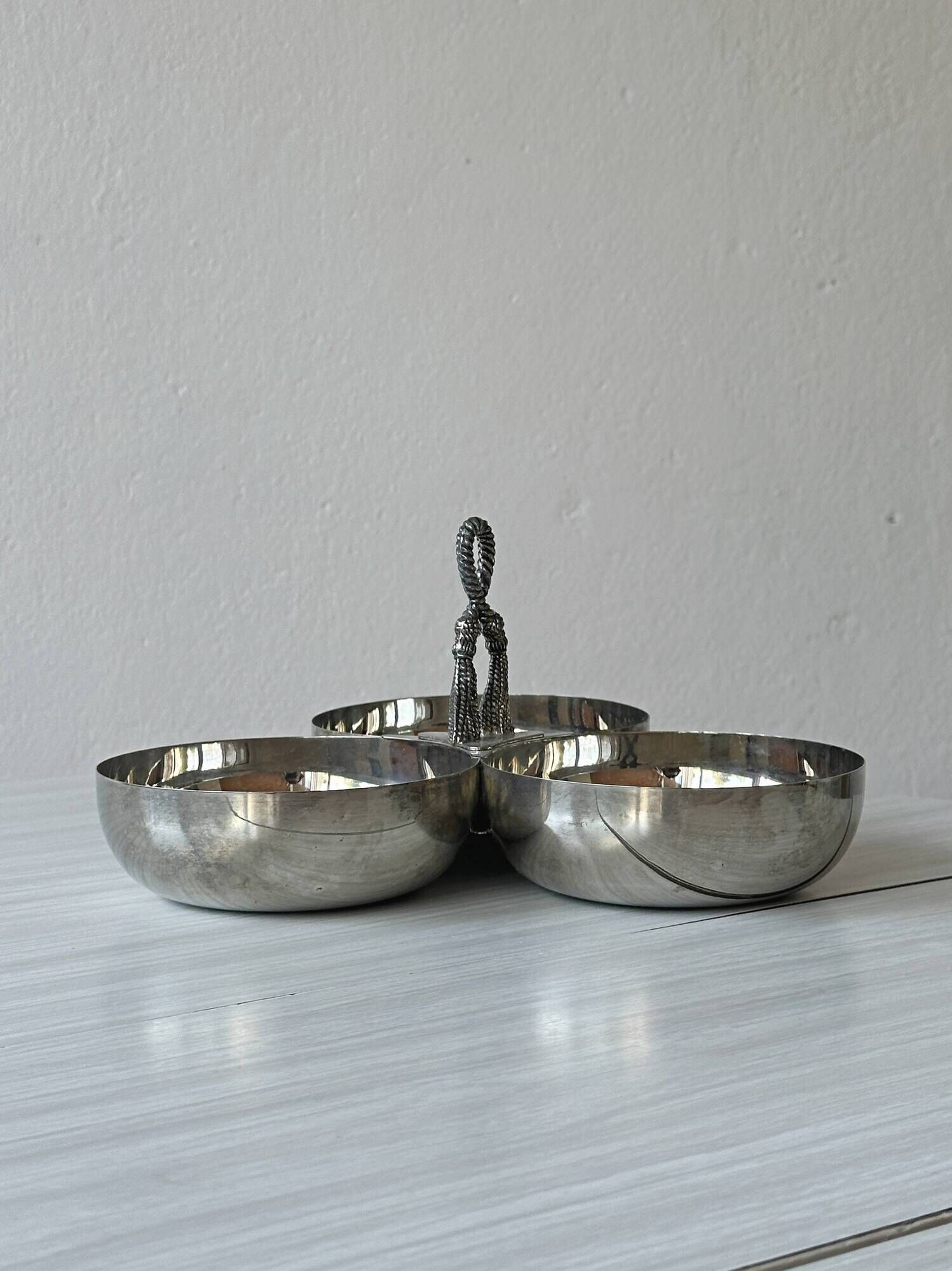 Vintage silver-plated compartment dish – Aperitif server