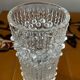 Vintage cylindrical vase with raised dots in molded glass