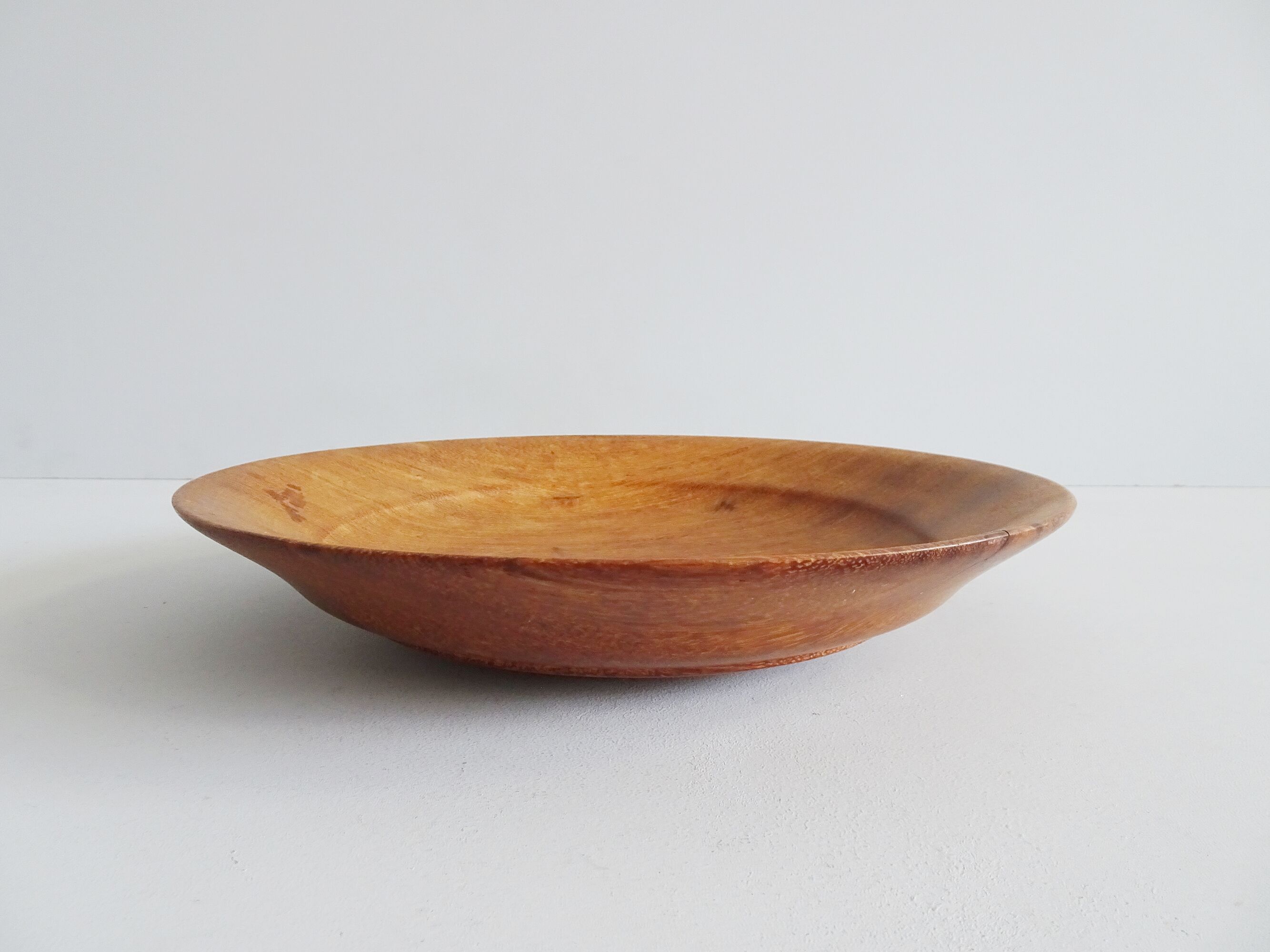 large teak plate, Danish teak bowl, diameter 32 cm