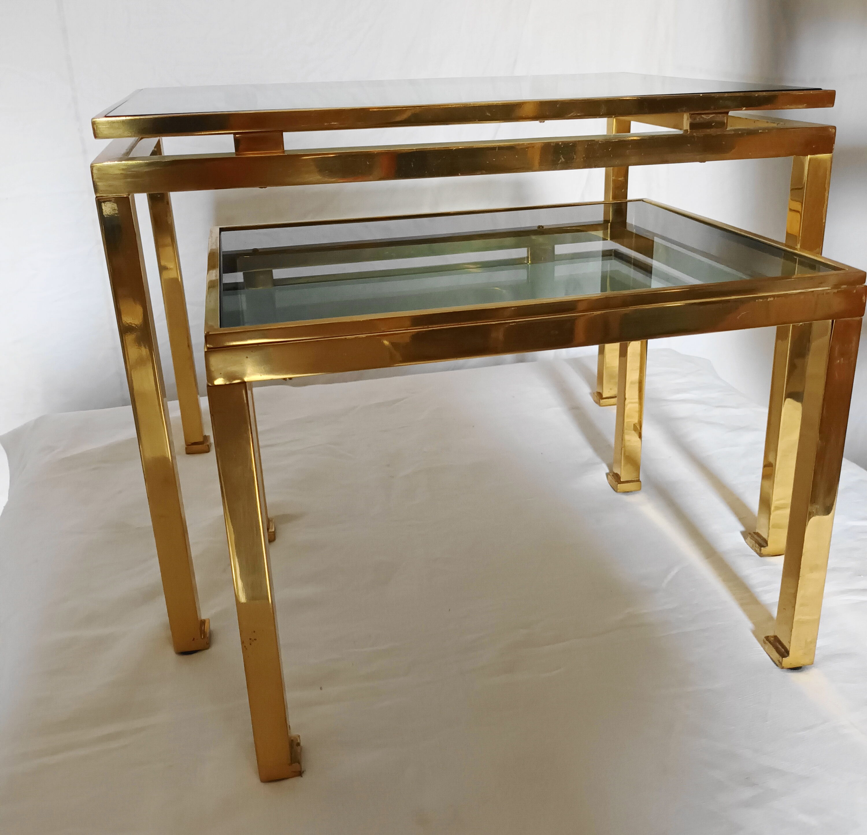 2 nesting tables by Guy Lefèvre for the Maison Jansen of the 70s