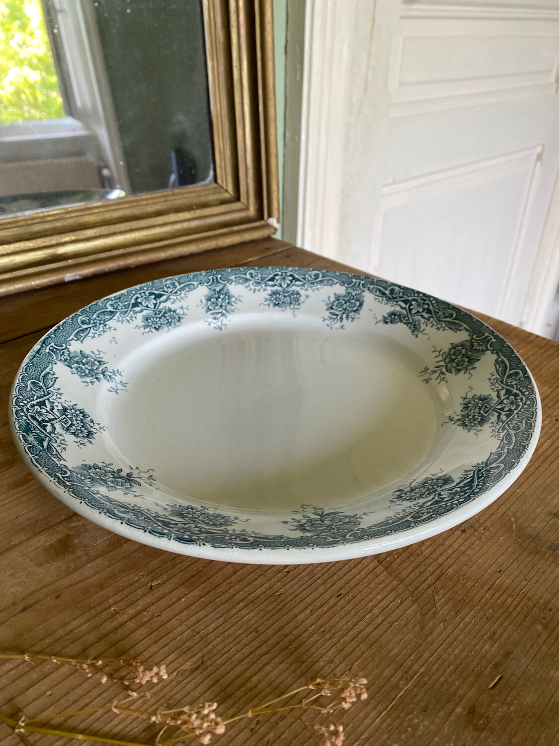 Old dessert service, compotier flat plates iron Prima Saint Amand