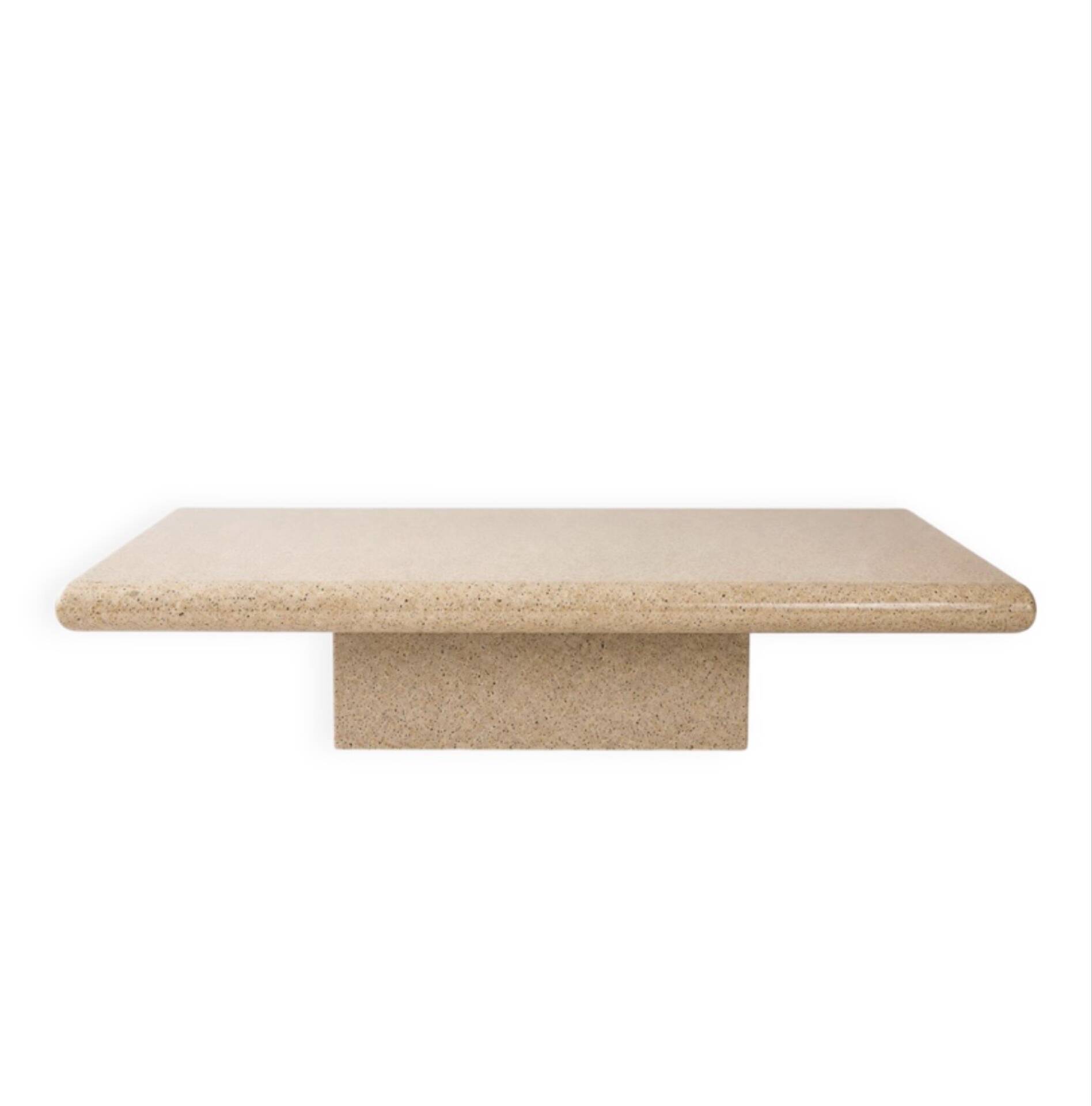 Jean Claude Mahey coffee table in speckled resin and wood, 1970s.