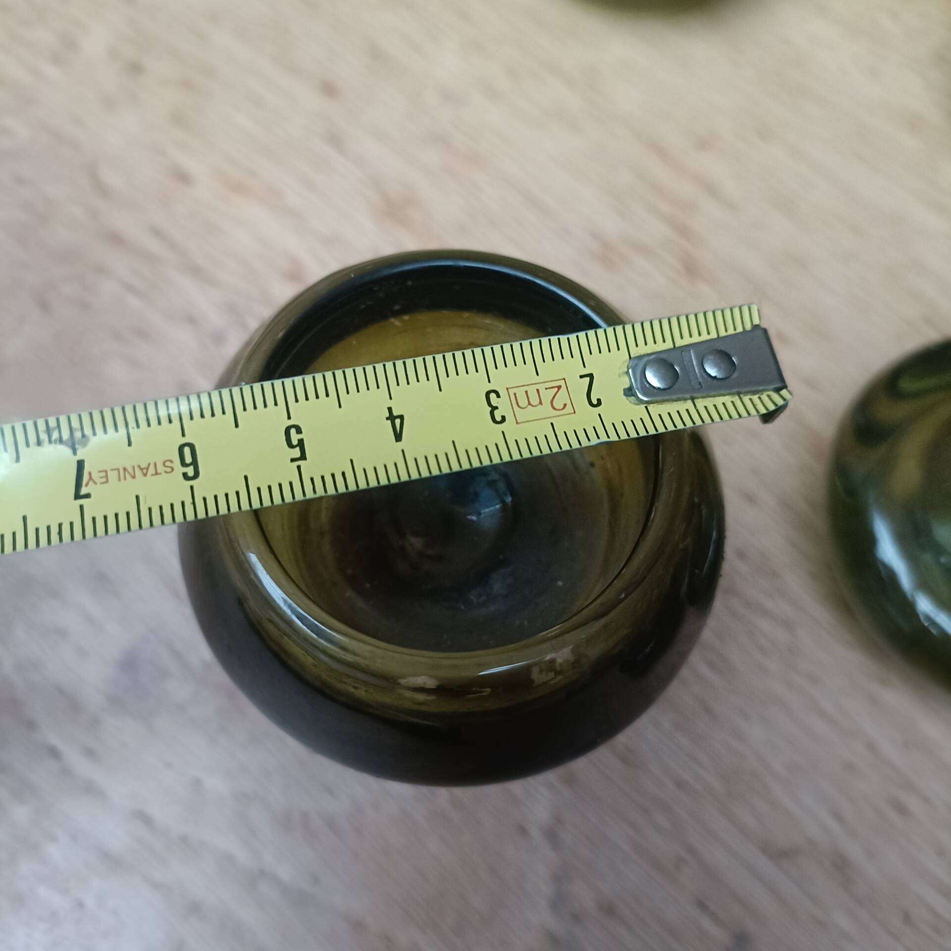 Bottle green glass candle holders