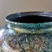 Eglomise Lacquered Glass Vase Line