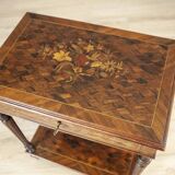Early 20th Century French Mahogany & Walnut Marquetry Side Table, 1910th