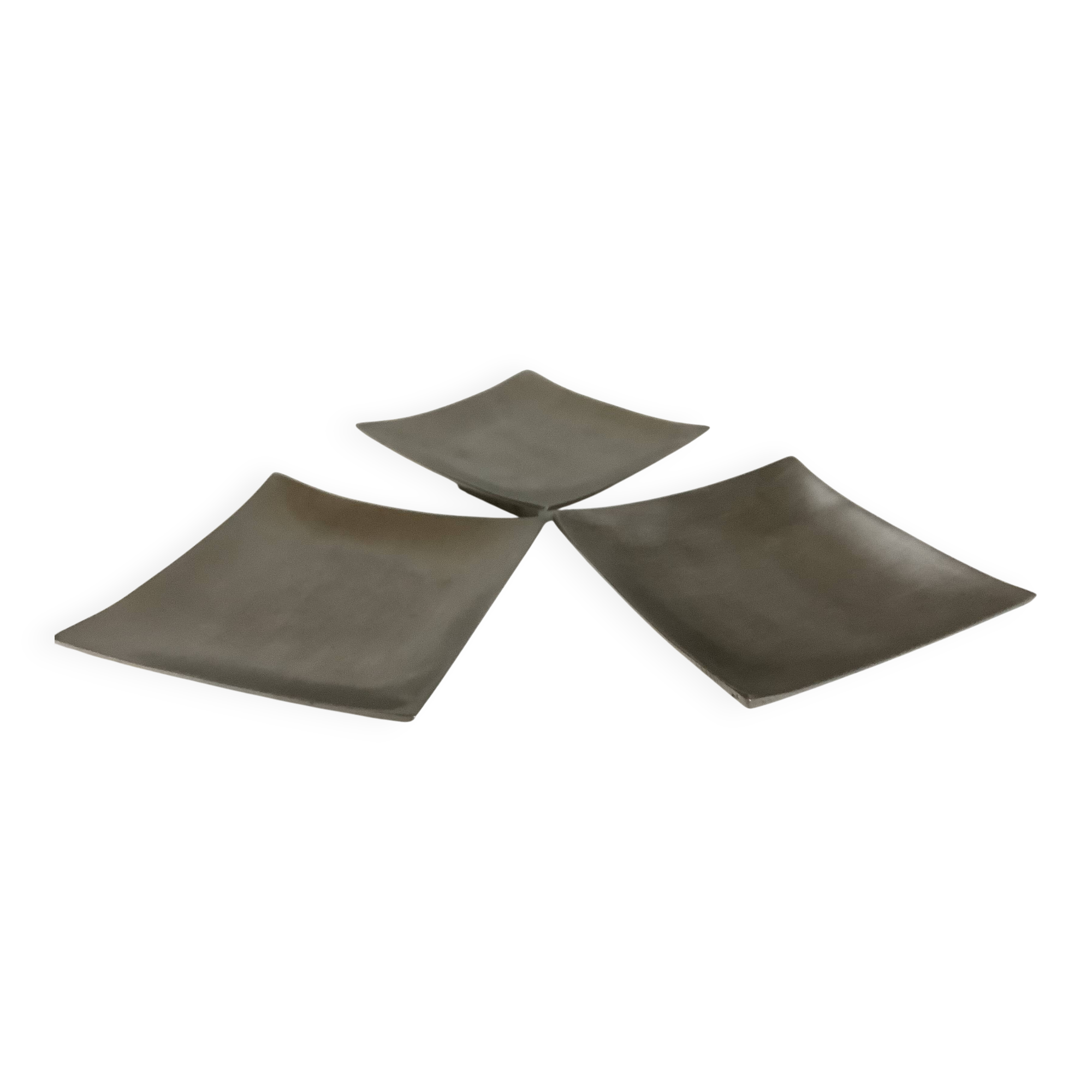 Three silver-plated metal trinket trays/candle holders