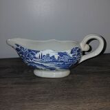 Porcelaine Lunéville- saucière paysage bleu