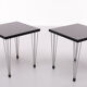 Two Scandinavian hairpin legs side tables 1970s