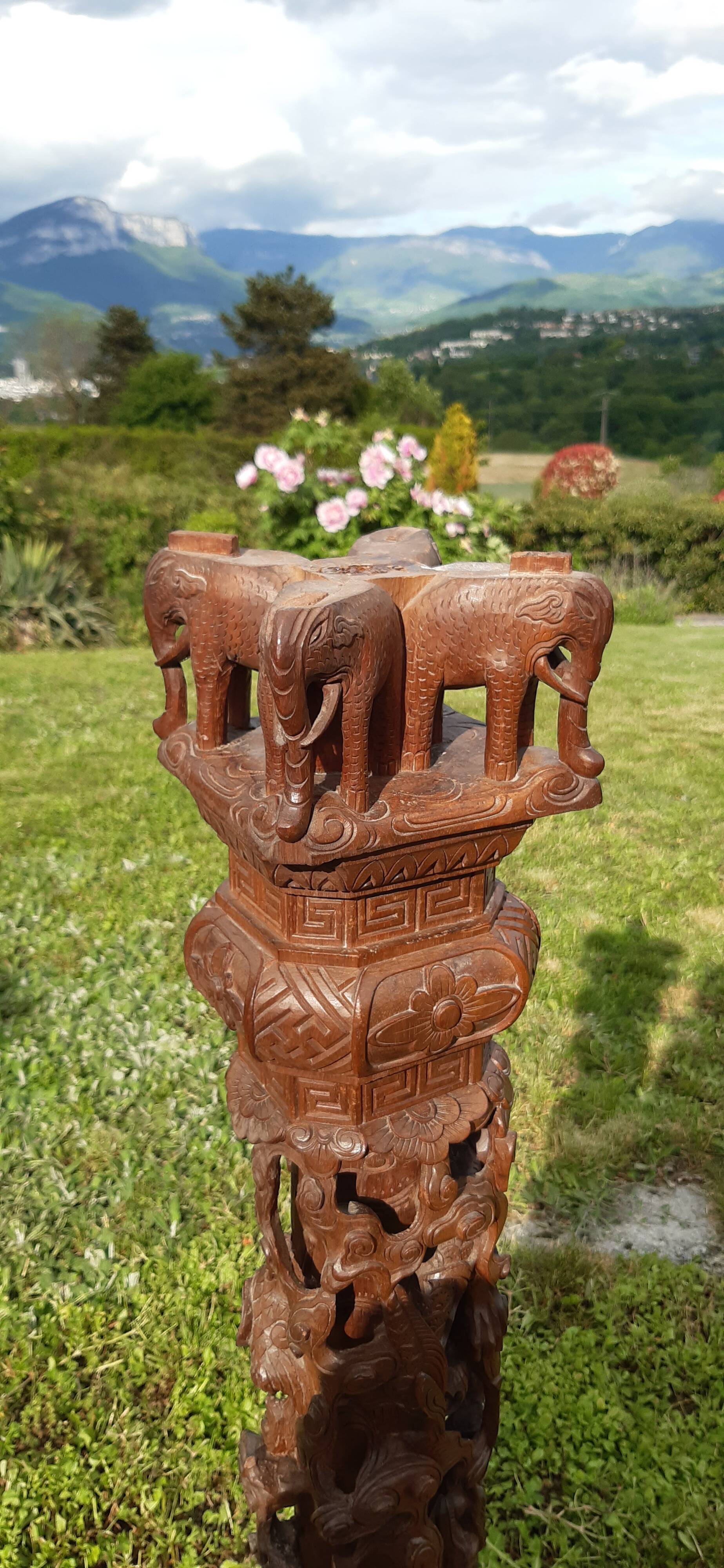 Exotic wood column (indonesia?)