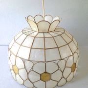 Lustre, mother-of-pearl and brass suspension from the 1970s