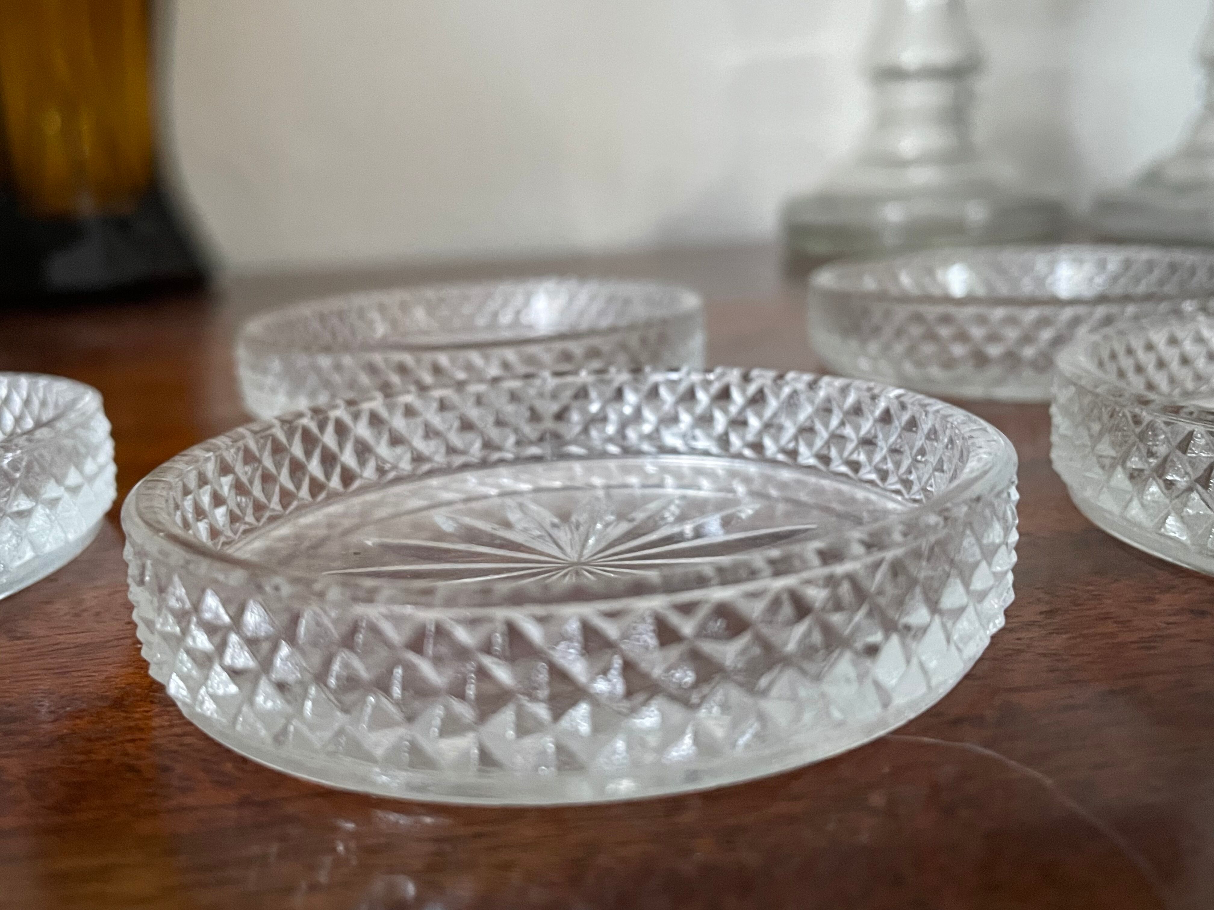 Vintage crystal coasters