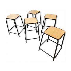 lot de 5 tabourets noirs