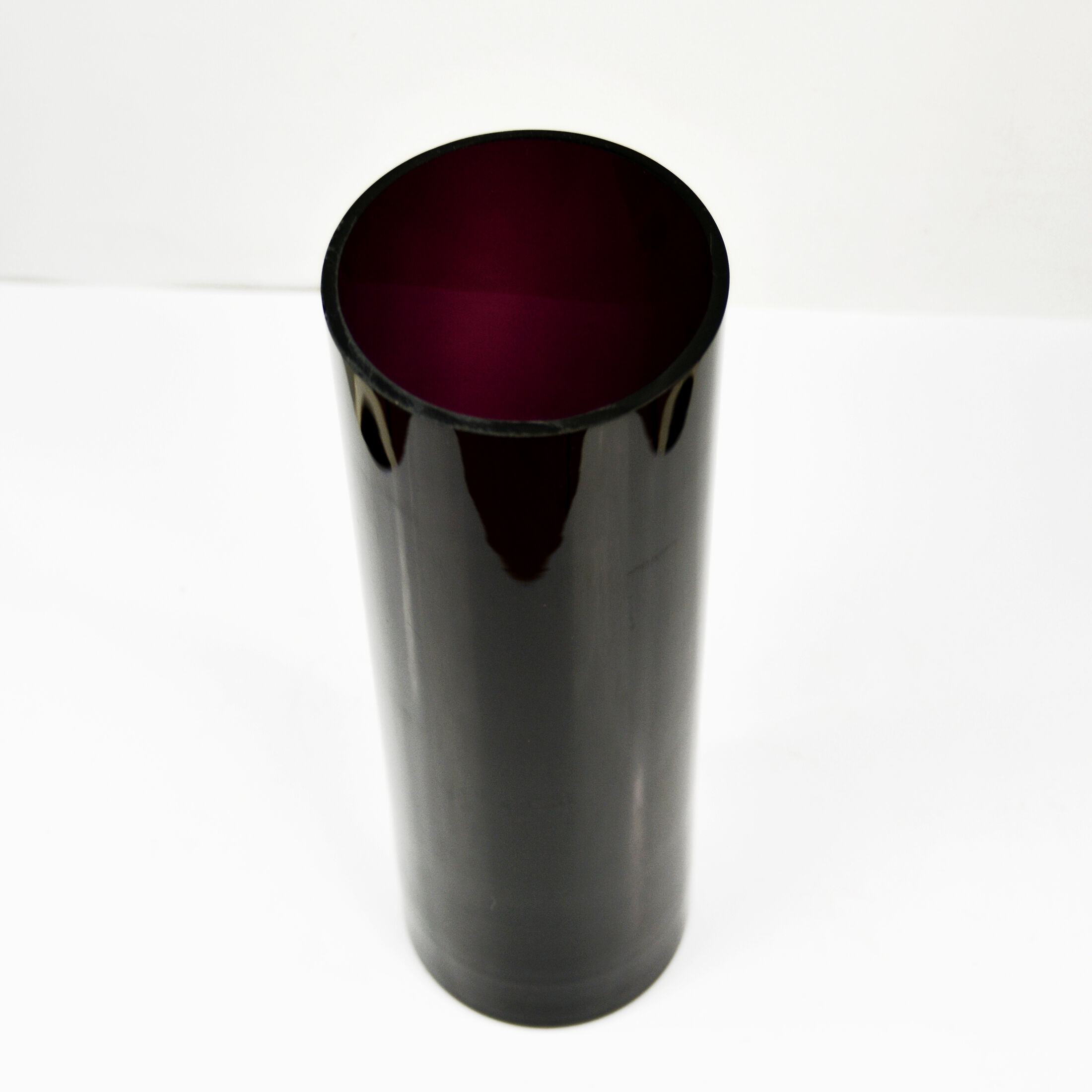 1980s Minimalist, Large Hyalite Glass Vase Borske Sklo, Czechoslovakia