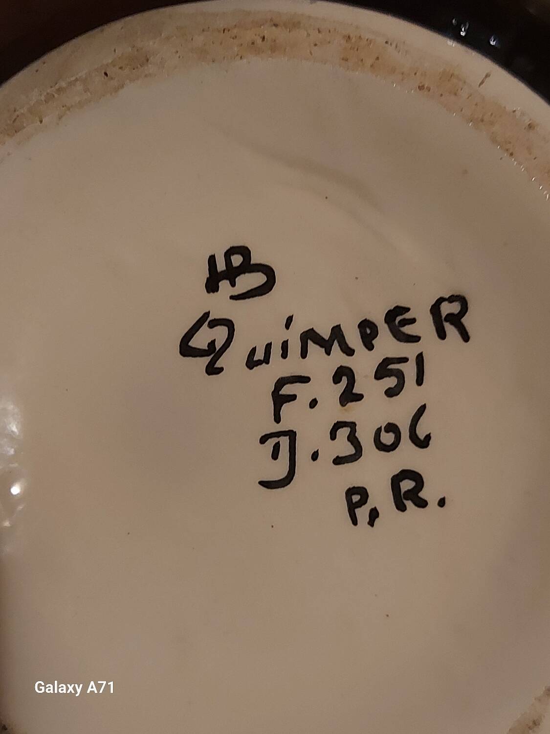 Faience vase from Quimper signed HB Quimper