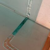 Designer engraved glass headboard