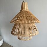 Rattan pendant lamp or light in the shape of an Asian lantern