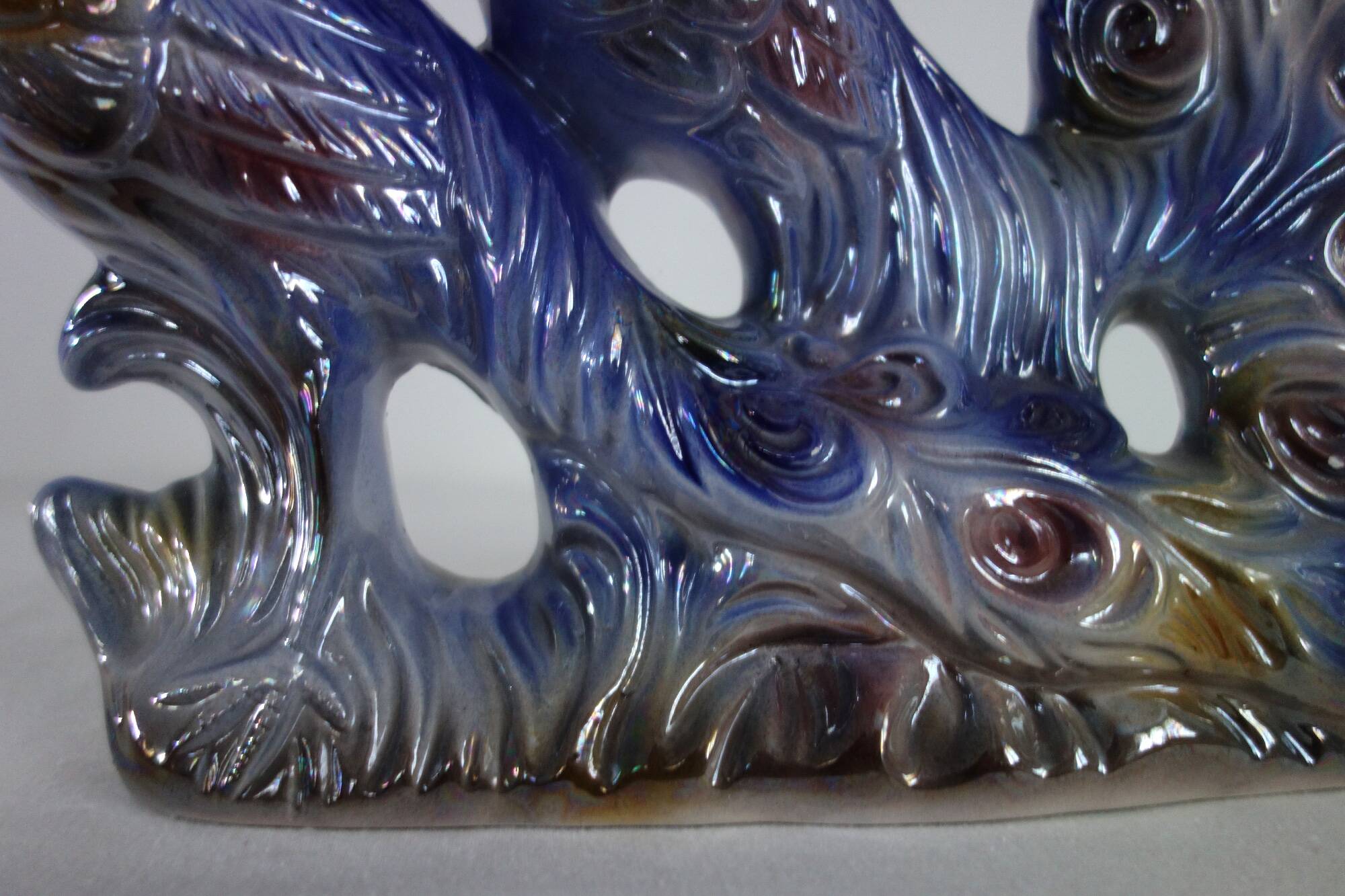 Italian ceramic sculpture 2 peacocks, 1960s