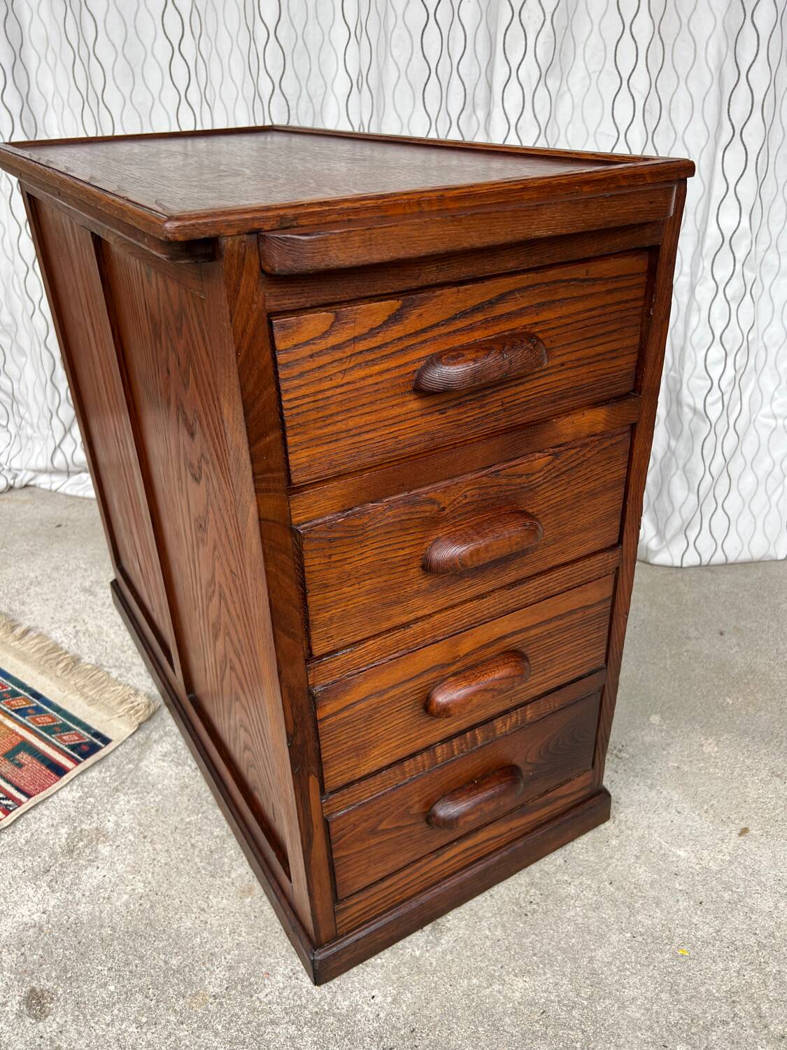 Ancien caisson de bureau en chêne, double face