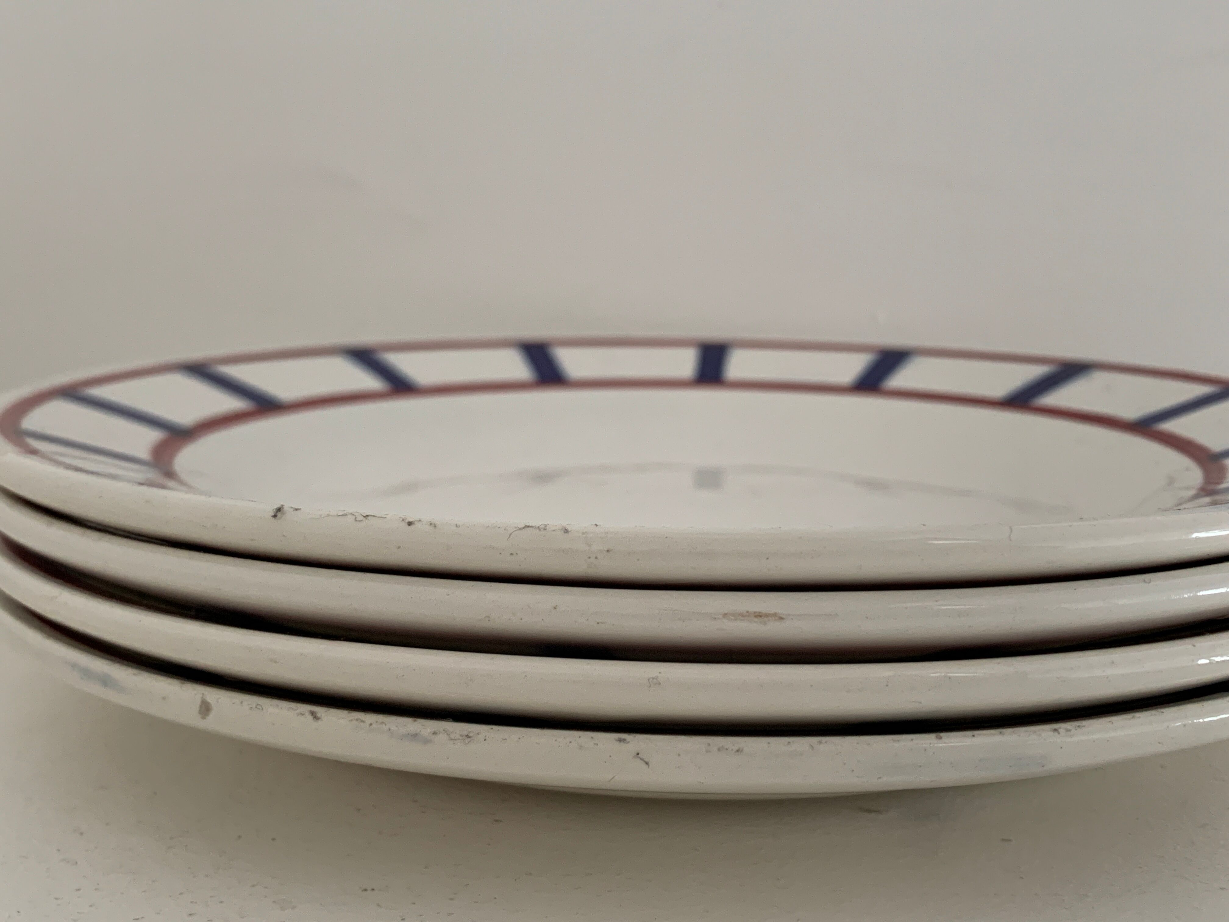 4 Digoin sarreguemines dessert plates, Basque model