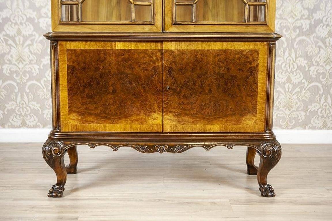 Vitrine en bois et placage d'acajou Chippendale, années 1930
