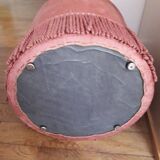 Pink velvet pouf