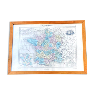 Map of feudal France XIXth