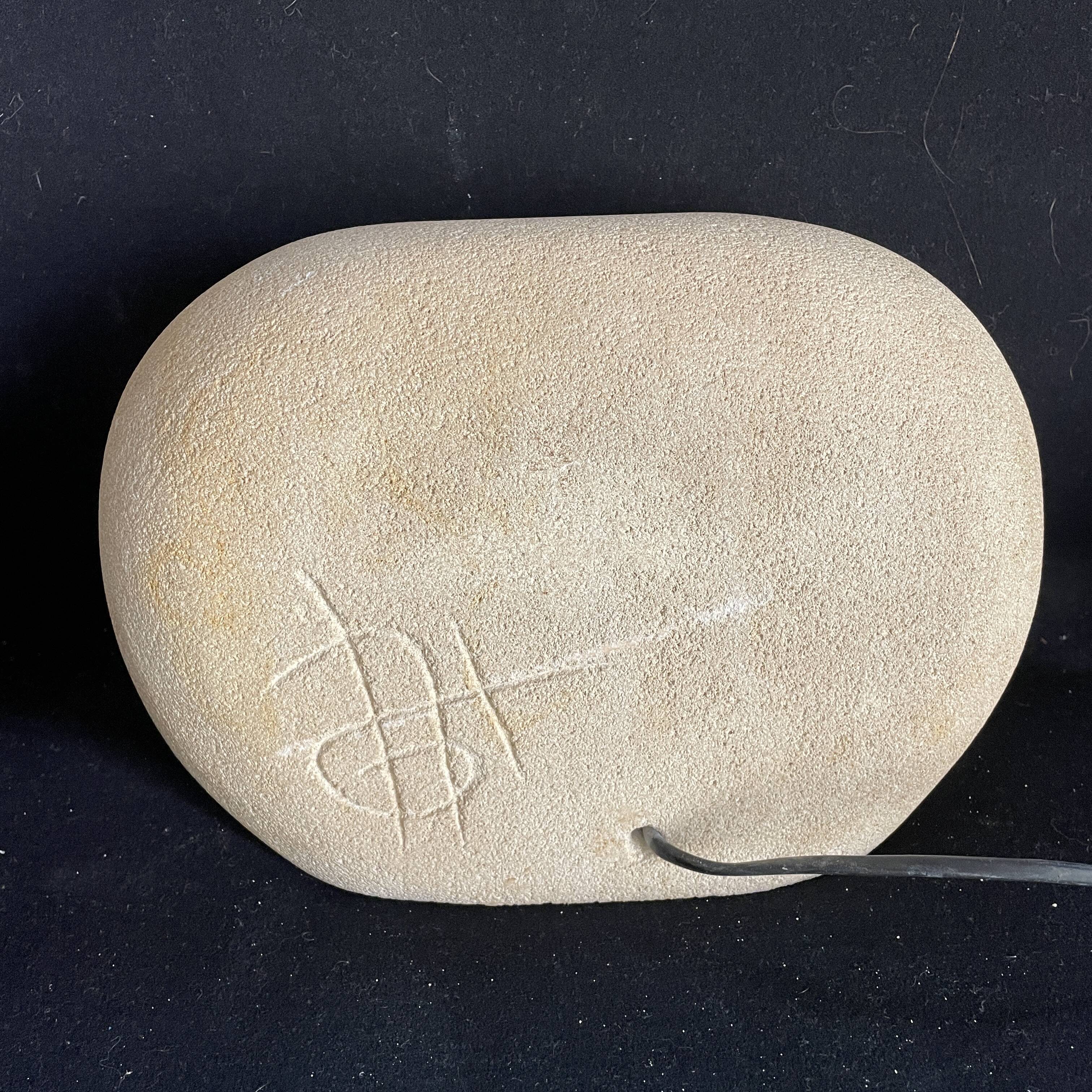 Arsene Galisson lamp in stone vintage design 1970