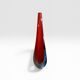 Drop vase glass sommerso red blue Murano style Flavio Poli 29 cm