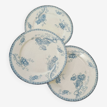 3 assiettes plates U&C Sarreguemines "Royat"