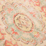 Peach red & beige handmade vintage rug, 175x251cm