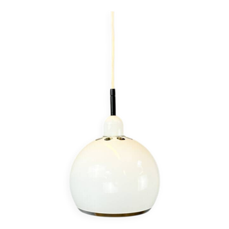 Ball light, white lacquered metal, vintage from the 70s