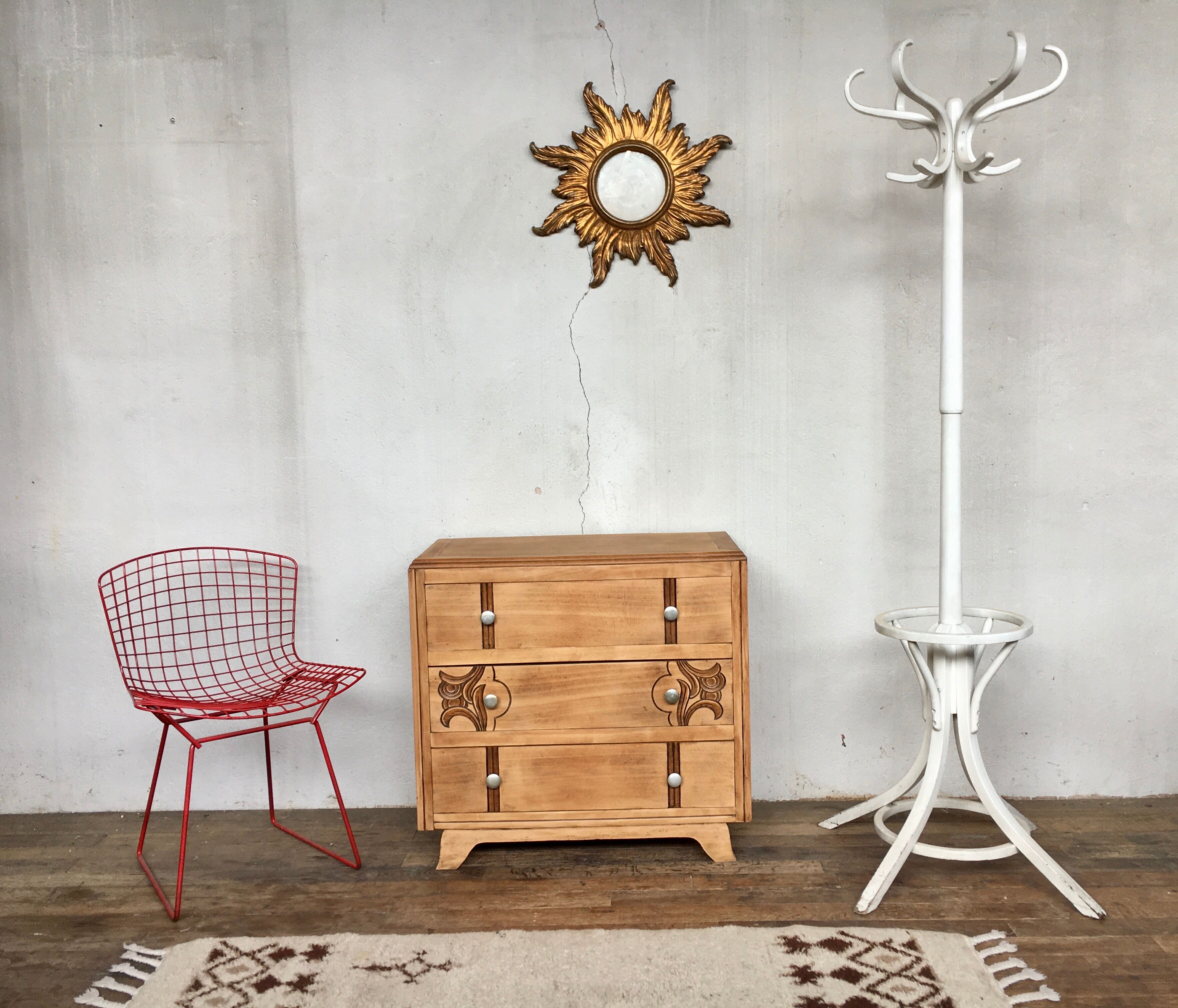 Commode Artdeco 1950 vintage pieds compas