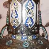 Vase potiche  en ceramique et argent orientaliste Maroc