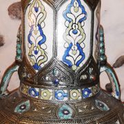 Vase potiche  en ceramique et argent orientaliste Maroc