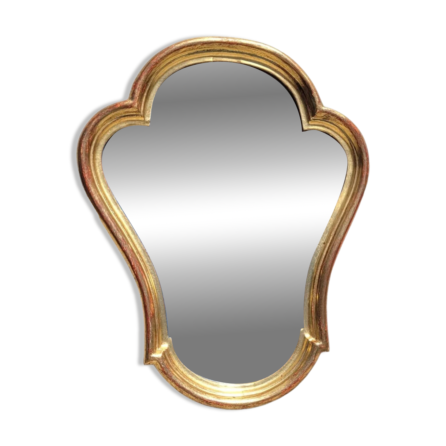 Miroir vintage doré maison Roussat 32x40cm