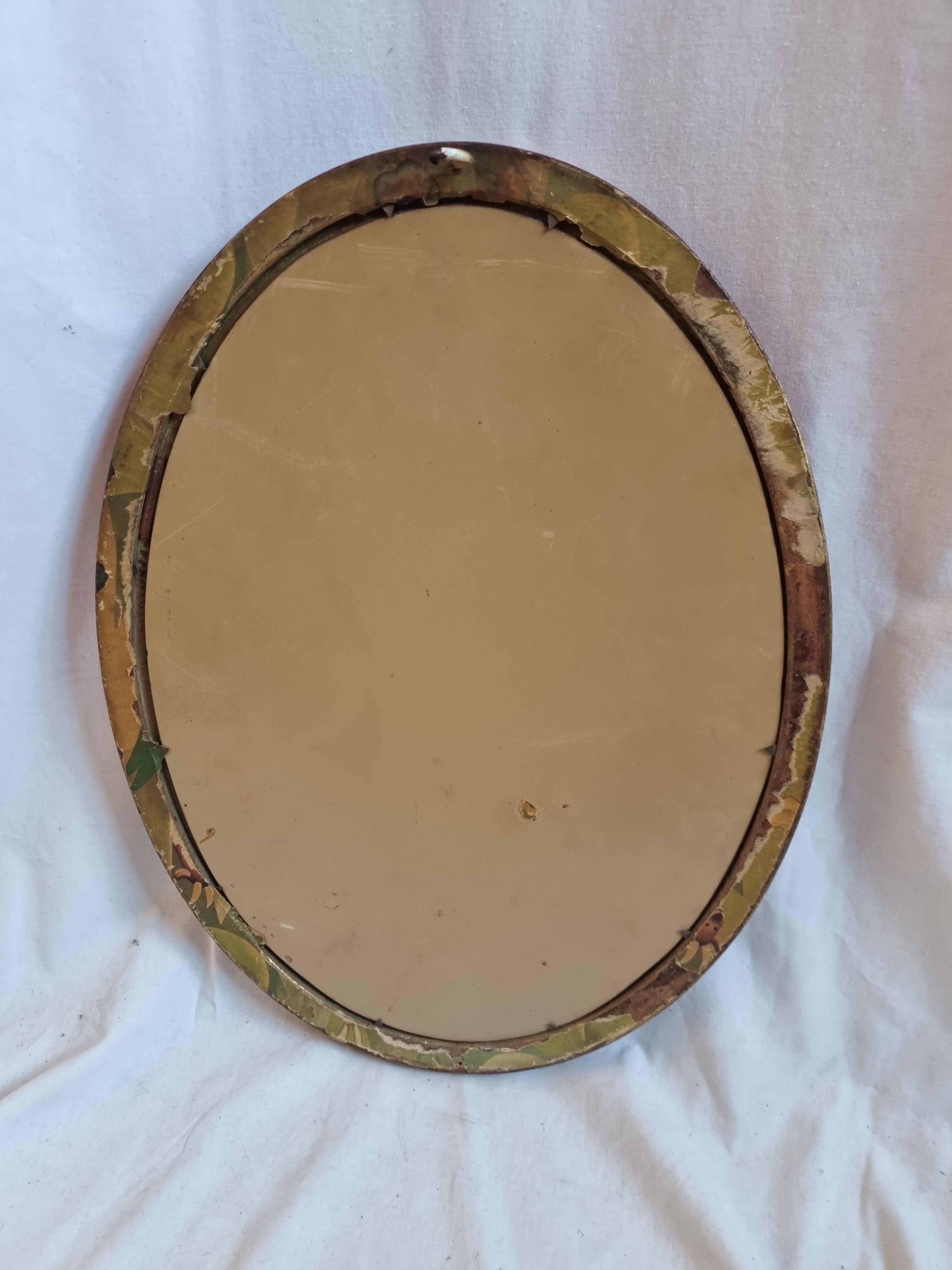 Oval mirror gilded wood, 44x34 cm