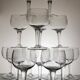 9 guilloche wine glasses, early 20th century
