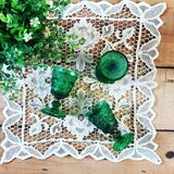 Set of 3 small glasses in Porto on foot. Green and gold glasses. Vintage. Vintage dishes. Art of the table