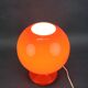 Lampe de table champignon en verre opalin orange tchèque des années 1970