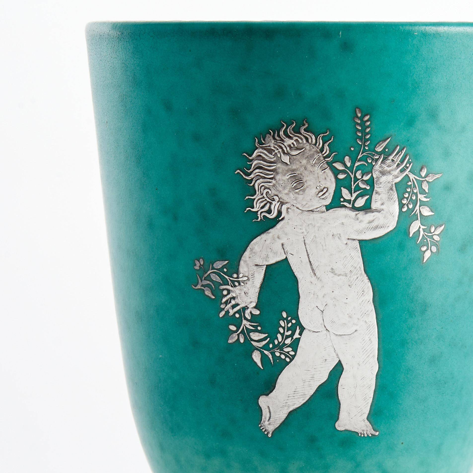 Vase Wilhelm Kage "argenta" for Gustavsberg Sweden 1945