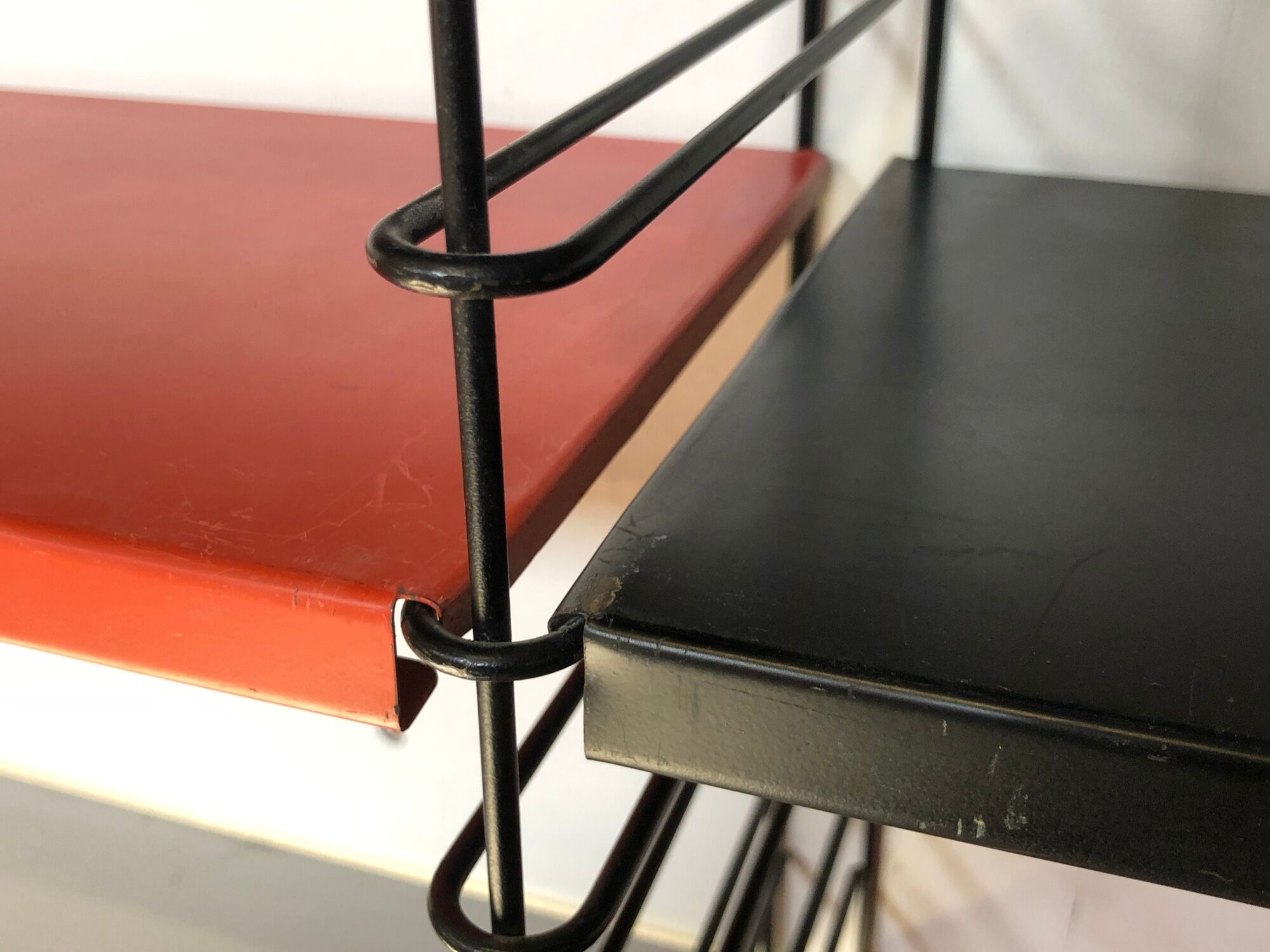 Vintage D. Dekker for Tomado Holland - Wall shelf with metal shelves