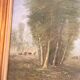 Old Oil Painting Canvas Pastoral Landscape Cow Gérard Roux