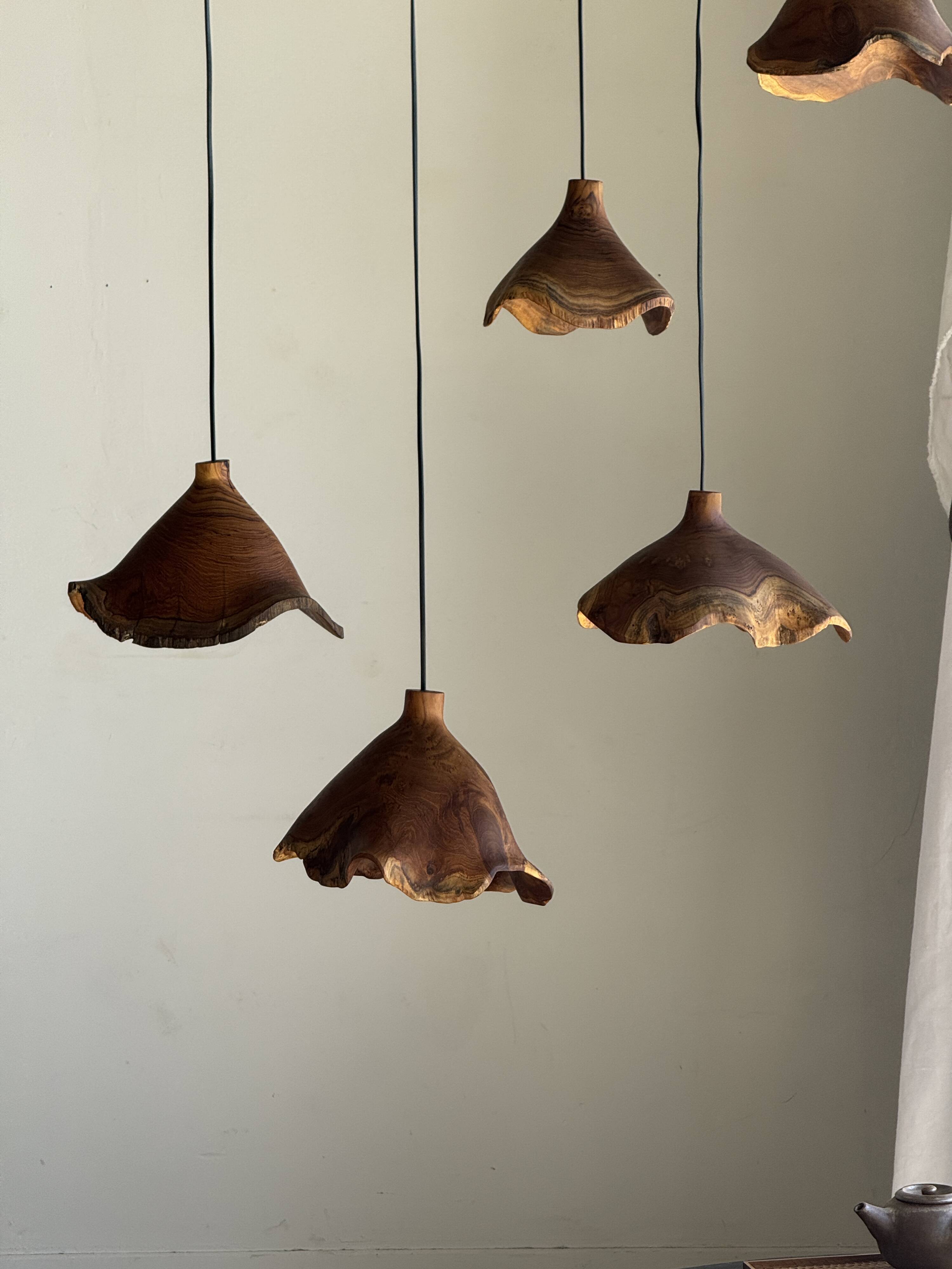 Small suspension in organic teak hat D30 H20