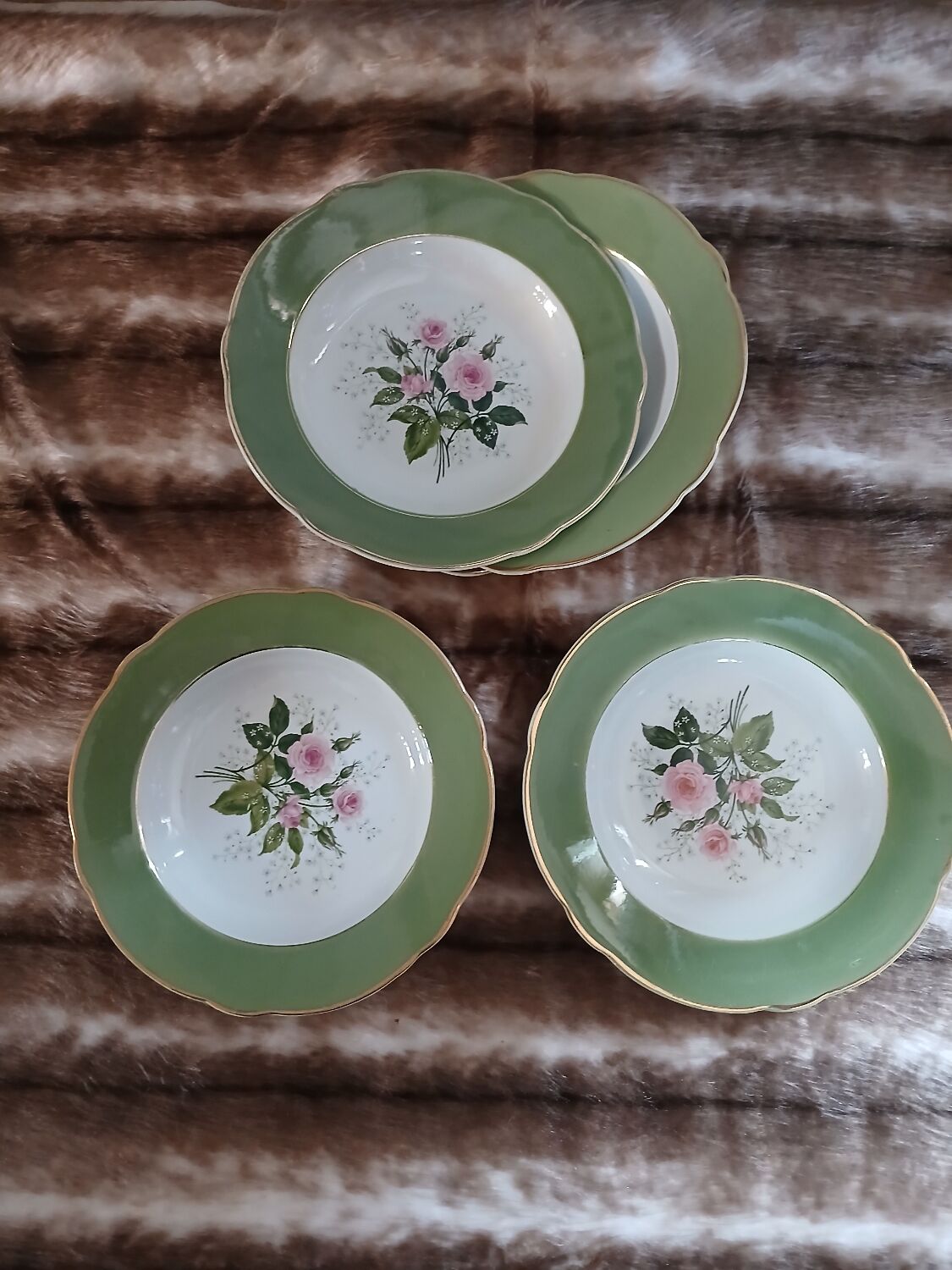 5 assiettes creuses anciennes Lunéville K&G 