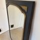 Miroir vintage glace biseautée en bois noir et doré