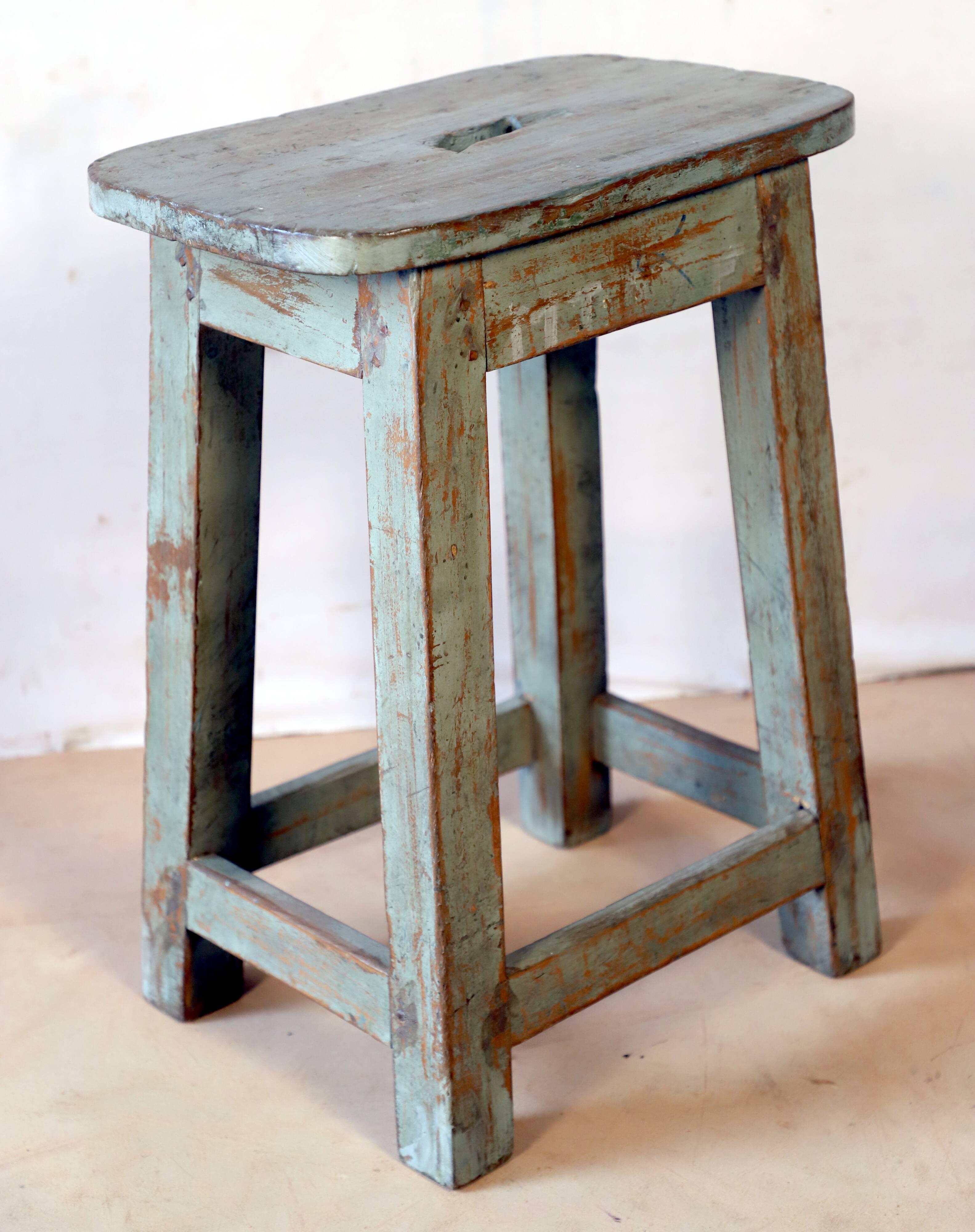 Old Burmese teak workshop stool